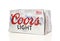 A 15 count package of Coors Light Aluminum Pint Bottles on white with reflection