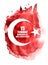 15 July, Happy Holidays Democracy Republic of Turkey Turkish Speak: 15 temmuz demokrasi ve milli birlik gunu. Vector