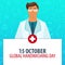 15 October. Global Hadnwashing day. Medical holiday. Vector medicine illustration.