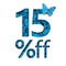 15% off discount. The concept of spring or sammer sale, stylish poster, banner, promotion, ads