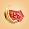 15 percent Ramadan and Eid discount offer sale label badge icon