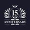 15 years Anniversary logo, luxurious 15th Anniversary design celebration.