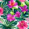 1515 Tropical Watercolor Botanicals: A tropical and watercolor-inspired background featuring watercolor botanical illustrations,