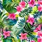 1515 Tropical Watercolor Botanicals: A tropical and watercolor-inspired background featuring watercolor botanical illustrations,