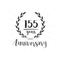 155 years anniversary design template. 155th years anniversary celebrating design template.