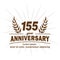 155th anniversary design template. 155th years vector and illustration.
