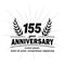 155th anniversary design template. 155th years vector and illustration.