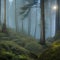 1579 Mystical Moonlit Forest: A mystical and enchanting background featuring a moonlit forest with enchanting trees, mystical cr