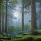 1579 Mystical Moonlit Forest: A mystical and enchanting background featuring a moonlit forest with enchanting trees, mystical cr