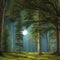 1579 Mystical Moonlit Forest: A mystical and enchanting background featuring a moonlit forest with enchanting trees, mystical cr