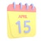 15th April 3D calendar icon