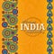 15th of August India Independence Day. Greeting card with paisley ornament