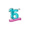 15th Years Anniversary Celebration Icon Vector Logo Design Template