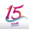 15th Years Anniversary celebration logo, birthday vector design