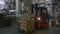 16.10.2018 - Chernivtsi, Ukraine. Loading work forklift truck. electric forklift truck. Loading work forklift truck