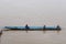 16 Aug 2019, Nong Khai, Thailand. The atmosphere of the Mekong river with fisherman in the fishing boat.