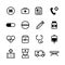 16 Basic black icon set for medical and healthcare