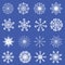 16 beautiful cold crystal snowflakes