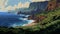 16-bit Art Scene: Lowlands Of Na Pali Coast In Hawaii