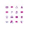 16 contact colored thin line icons.