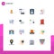 16 Creative Icons Modern Signs and Symbols of card, hobbies, degree, graph, bar