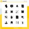 16 Creative Icons Modern Signs and Symbols of carpenter, media, write, newspaper, news