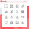 16 Creative Icons Modern Signs and Symbols of controller, setting, browser, gear, timer