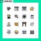 16 Creative Icons Modern Signs and Symbols of crystal ball, space, card, planet, online
