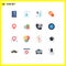 16 Creative Icons Modern Signs and Symbols of cube, location, home, twitter, china