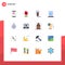 16 Creative Icons Modern Signs and Symbols of direction, tablet, machine, streaming, office