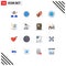 16 Creative Icons Modern Signs and Symbols of document, travel, support, internet, global