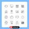 16 Creative Icons Modern Signs and Symbols of handyman, rack, pc, hosting, podcast