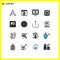 16 Creative Icons Modern Signs and Symbols of multimedia, picture, webcam, photo, reward