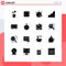 16 Creative Icons Modern Signs and Symbols of office blocks, buildings, hardware, architecture, watch