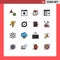 16 Creative Icons Modern Signs and Symbols of power, bulb, hand, list, develop