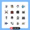 16 Creative Icons Modern Signs and Symbols of processing, design, right, temperature, degrees