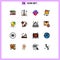 16 Creative Icons Modern Signs and Symbols of speaker, notification, network, message, folder