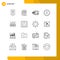 16 Creative Icons Modern Signs and Symbols of ui, direction, finance, circle, payments