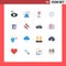 16 Creative Icons Modern Signs and Symbols of work, production, person, process, sweets