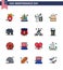 16 Creative USA Icons Modern Independence Signs and 4th July Symbols of american; shop; wine; packages; bag