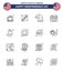 16 Creative USA Icons Modern Independence Signs and 4th July Symbols of cola; drink; bird; glass; movies