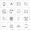 16 Editable Vector Line Icons and Modern Symbols of business, box, chat, timeout, storage