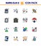 16 Flat Color Filled Line Coronavirus Covid19 Icon pack such as hospital chart, washing, healthcare, twenty, hands hygiene
