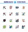 16 Flat Color Filled Line Coronavirus Covid19 Icon pack such as virus, hand, crying, germ, bacterial