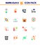 16 Flat Color Set of corona virus epidemic icons. such as twenty, hands hygiene, doctor on call, care, hospital