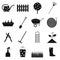 16 garden plain icons set