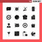 16 Icon Pack Solid Style Glyph Symbols on White Background. Simple Signs for general designing