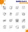 16 Line viral Virus corona icon pack such as infrared, laboratory, temperature, experiment, stay home