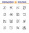 16 Line viral Virus corona icon pack such as medical, brain, heart, online, medical