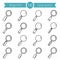 16 Magnifying Glass Line Icons